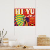 circa 1930 Hi Yu Apples krat label print (Keuken)