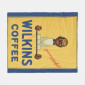 circa 1930 Wilkins koffie en gedrukt Fleece Deken (Voorkant (Horizontaal))