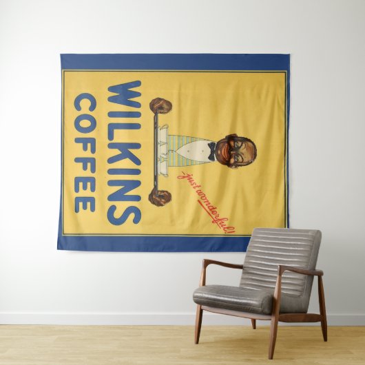 circa 1930 Wilkins koffie en gedrukt Wandkleed (In Situ (horizontaal))