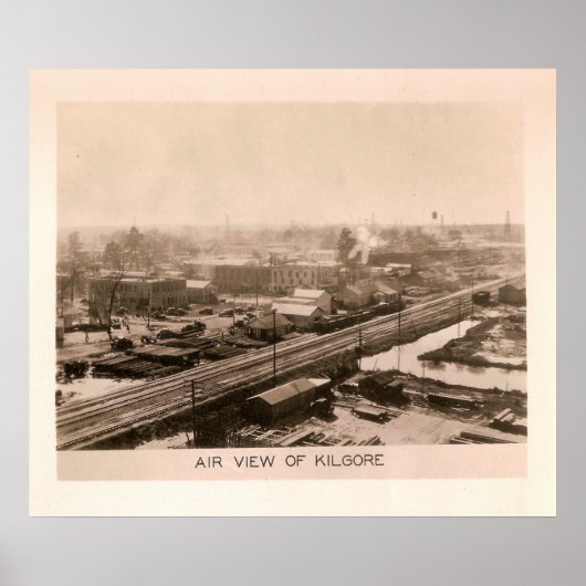 Circa 1931 Air Uitzicht of Kilgore, Texas Poster (Voorkant)