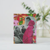 circa 1939 Pyjama Model Dame Mixed Media Collage Briefkaart (Staand voorkant)