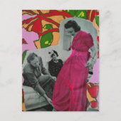 circa 1939 Pyjama Model Dame Mixed Media Collage Briefkaart (Voorkant)