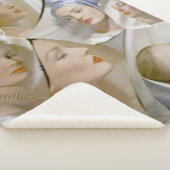 circa 1940 mooie vrouwelijke print sherpa deken (3/4)