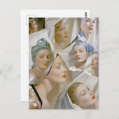 circa 1940 mooie vrouwen briefkaart (Voorkant / Achterkant)