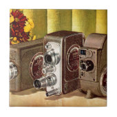 circa 1950 filmcamera's voor thuisgebruik tegeltje (Voorkant)