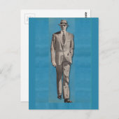 circa 1950 man met scherpe kleuring briefkaart (Voorkant / Achterkant)