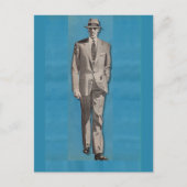 circa 1950 man met scherpe kleuring briefkaart (Voorkant)