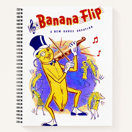 circa 1950 muziekcover in bananenspiegels notitieboek (Voorkant)
