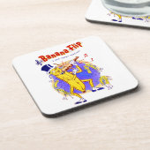 circa 1950 muziekprint van banaanspiegels bier onderzetter (Linkerzijde)