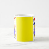 circa 1950 muziekprint van banaanspiegels koffiemok (Center)