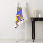 circa 1950 muziekprint van banaanspiegels sherpa deken (In situ)