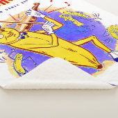 circa 1950 muziekprint van banaanspiegels sherpa deken (3/4)