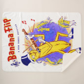 circa 1950 muziekprint van banaanspiegels sherpa deken (Voorkant (horizontaal))