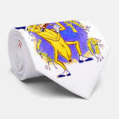 circa 1950 muziekprint van banaanspiegels stropdas (Opgerold)