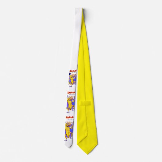 circa 1950 muziekprint van banaanspiegels stropdas (Achterkant)