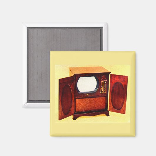 circa 1950 televisietoestel nr. 1 magneet (Voorkant / Achterkant)