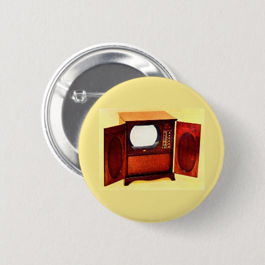 circa 1950 televisietoestel nr. 1 ronde button 5,7 cm (Voorkant /achterkant)