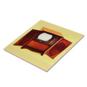 circa 1950 televisietoestel nr. 1 tegeltje (Zijkant)