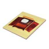 circa 1950 televisietoestel nr. 1 tegeltje (Zijkant)