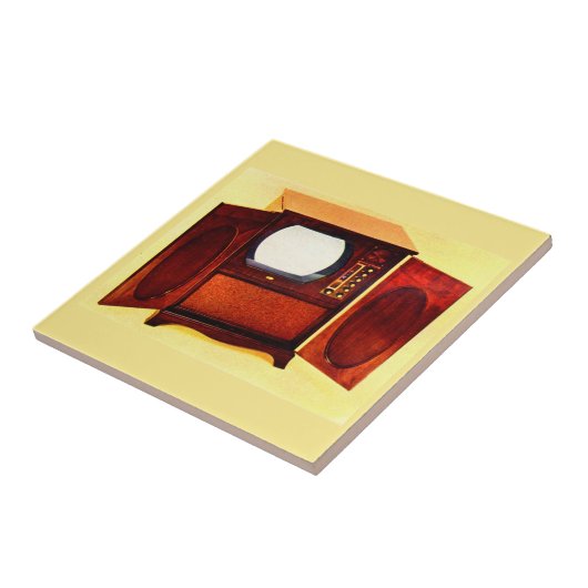 circa 1950 televisietoestel nr. 1 tegeltje (Zijkant)