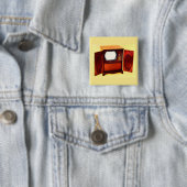 circa 1950 televisietoestel nr. 1 vierkante button 5,1 cm (In situ)