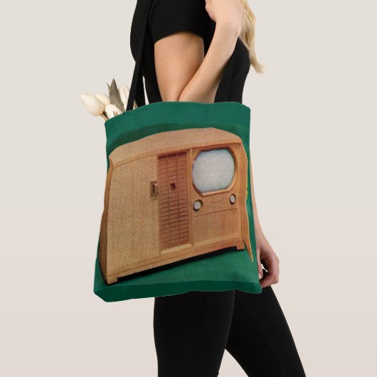 circa 1951 televisietoestel Deense moderne nr. 2 Tote Bag (Dichtbij)