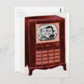 circa 1951 televisietoestel man en vrouw briefkaart (Voorkant / Achterkant)