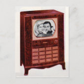 circa 1951 televisietoestel man en vrouw briefkaart (Voorkant)