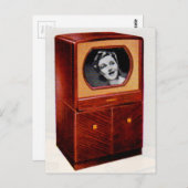 circa 1951 televisietoestel zingend vrouw briefkaart (Voorkant / Achterkant)