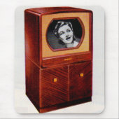 circa 1951 televisietoestel zingend vrouw muismat (Voorkant)