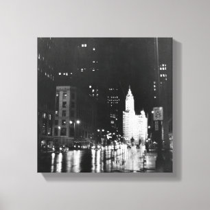 circa 1954: Een uitzicht op Michigan Avenue Canvas Afdruk