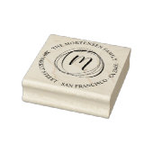 Circa Monogram Ronde Familienaam Retouradres Rubberstempel (Stempel)