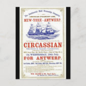 Circassiaanse Clipper zeilschip 1866 Briefkaart (Voorkant)