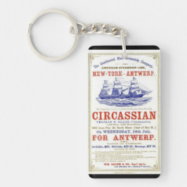 Circassiaanse Clipper zeilschip 1866 Sleutelhanger