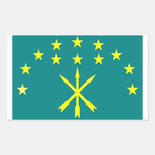 Circassiaanse Israëlische vlag Rechthoekige Sticker (Voorkant)