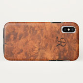 Circassiaanse walnoot Burl *monogram* Case-Mate iPhone Case (Achterkant (horizontaal))