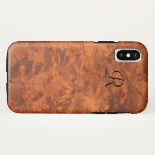 Circassiaanse walnoot Burl *monogram* Case-Mate iPhone Case (Achterkant (horizontaal))