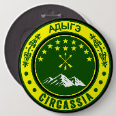 Circassian, adiga flag, Adygea, Circassian Flag. Ronde Button 6,0 Cm (Voorkant /achterkant)