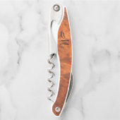 Circassian walnoot burl hout look *Monogram* Kurkentrekker (Voorkant)