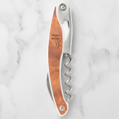 Circassian walnoot burl hout look *Monogram* Kurkentrekker (Achterkant)