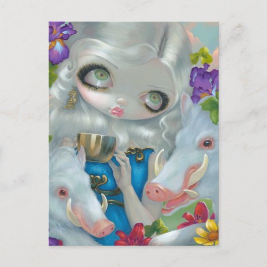 "Circe and the Swine" Briefkaart (Voorkant)