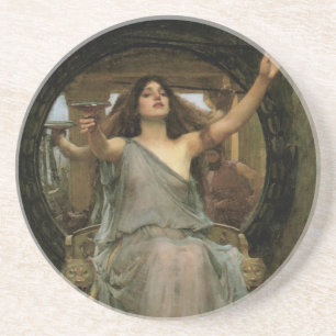 Circe biedt Ulysses de beker aan van JW Waterhouse Zandsteen Onderzetter