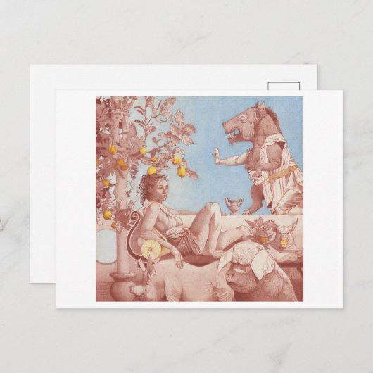 Circe en varkens briefkaart (Voorkant / Achterkant)