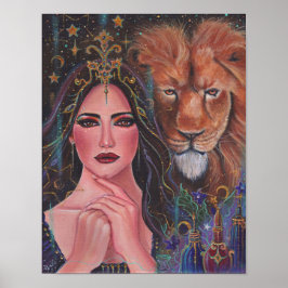 Circe goddess Stretched Canvas Print van Renee