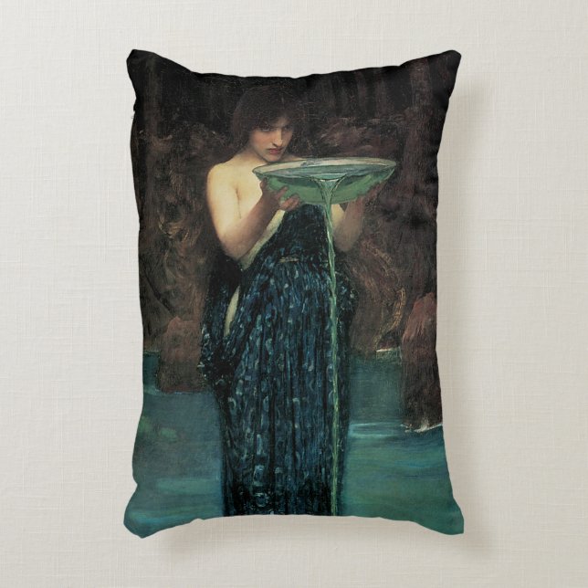 Circe Invidiosa door John William Waterhouse Decoratief Kussen (Voorkant(Verticaal))