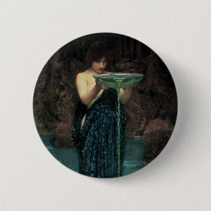 Circe Invidiosa door John William Waterhouse Ronde Button 5,7 Cm