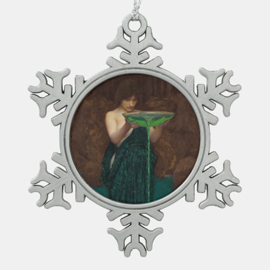 Circe Invidiosa  kunst waterhuis Tin Sneeuwvlok Ornament (Voorkant)