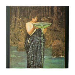 Circe Invidiosa Pre-Raphaelite keramische Tegel Tegeltje