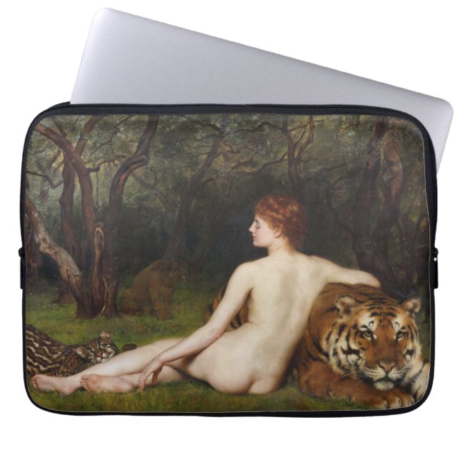 Circe (Magical Goddess and Cats) (by John Collier) Laptop Sleeve (Voorkant)