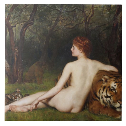 Circe (Magical Goddess and Cats) (by John Collier) Tegeltje (Voorkant)